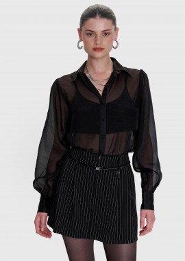 Φούστα ριγέ με υφασμάτινη ζώνη - 5206179000673