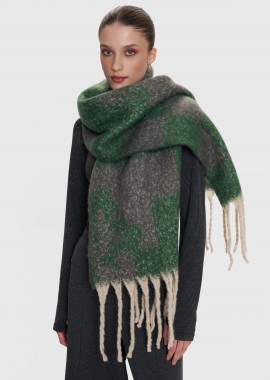 Κασκόλ δίτονο με κρόσια - 5206179043380