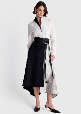 Φούστα μίντι δίτονη με print - 5206179060875