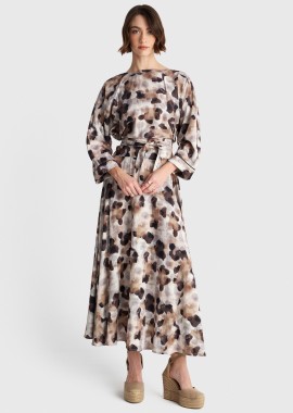 Φούστα μίντι με abstract print - 5206179072687