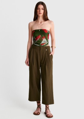 Παντελόνι wide leg με πιέτες - 5206179084277