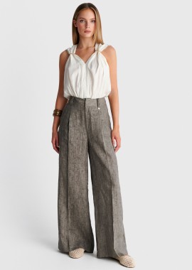 - Παντελόνι λινό wide leg - 5206179090810
