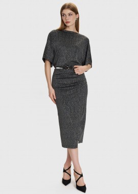 Φούστα μίντι lurex - 5206179101325