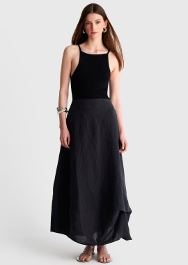 Φούστα μάξι ριγέ ασύμμετρη - 5206179127639