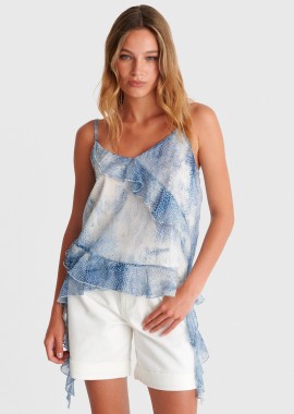 Τοπ με βολάν με snake print - 5206179169103