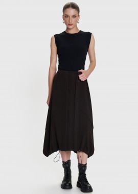 Φούστα μίντι με ελαστική μέση - 5206634976598