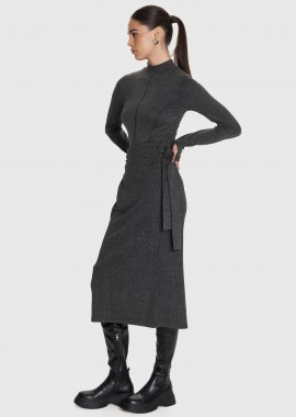 Φούστα μίντι με υφασμάτινη ζώνη - 5206634976710