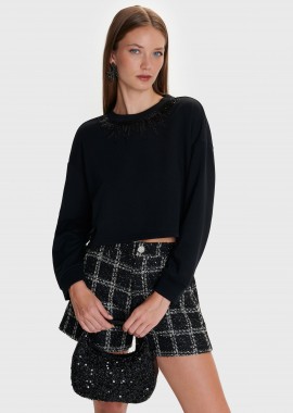 Μπλούζα φούτερ με στρας - 5206634979490