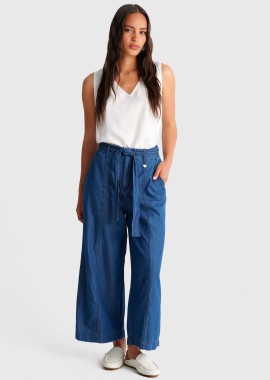 - Ζιπ κιλότ με denim όψη - 5207251988599