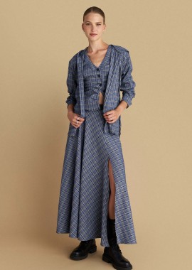 Φούστα μάξι καρό - 5206179030090