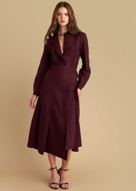 Φούστα μίντι με ζώνη - 5206179036801