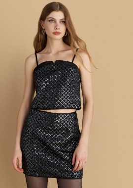 Φούστα μίνι με παγιέτες - 5206179052177