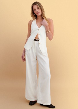 Παντελόνι wide leg με ζώνη - 5206179078382
