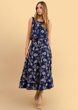 Φούστα φλοράλ μίντι κιπούρ - 5206179091558