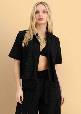 Πουκάμισο broderie με κοντο μανίκι - 5206179093729
