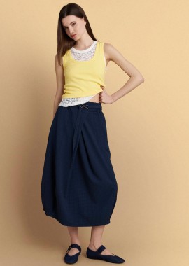 Φούστα μίντι με ζώνη - 5206179113120