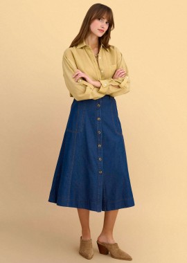 Φούστα μίντι denim - 5206179115872