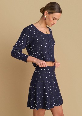 Φούστα πλεκτή κλος με πουά - 5206634908902