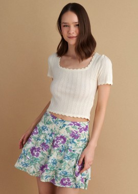 Φούστα μίνι φλοράλ - 5206634913234