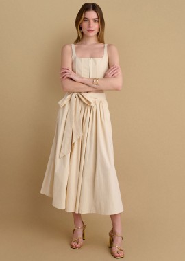 Φούστα μίντι με ζώνη - 5206634928108