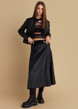 Φούστα μίντι δερματίνη - 5206634974280