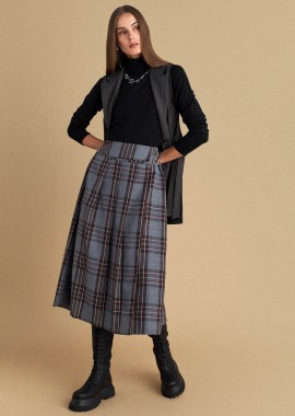 Φούστα μίντι καρό - 5206634986290