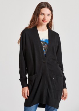 Loose fit cashmere blend πλεκτή ζακέτα