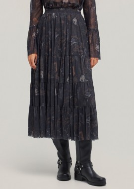 Midi φούστα με βολάν