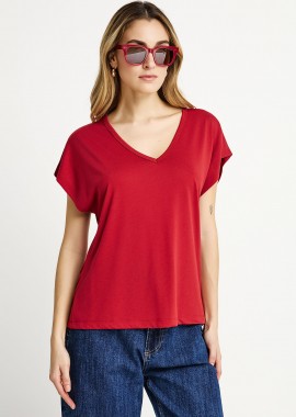 Γυναικείο t-shirt με V λαιμόκοψη - The basics collection