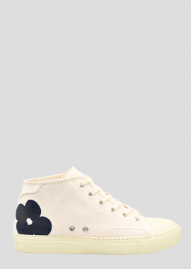 LARDINI Ανδρικό Λευκό Terzini Black & Beige Canvas Sneakers