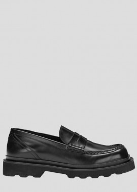 DOLCE&GABBANA Ανδρικό Μαύρο Brushed Leather Loafers