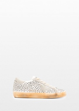GOLDEN GOOSE - GOLDEN GOOSE Ανδρικό Λευκό Glitter Star Super-Star Sneakers
