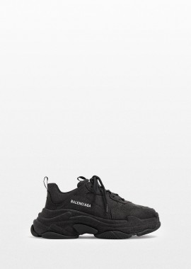 BALENCIAGA Ανδρικό Μαύρο Triple S Denim Sneakers