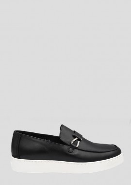 PHILIPPE LANG Ανδρικό Μαύρο Leather Loafers In Black