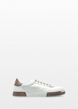 DOLCE&GABBANA - DOLCE&GABBANA Ανδρικό Λευκό Leather Sneakers