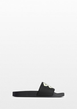 BALENCIAGA Ανδρικό Μαύρο Slide Logo Flip Flops