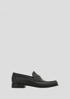 SALVATORE FERRAGAMO Ανδρικό Μαύρο Gancini Embossed Slip-On Loafers
