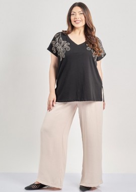 - Αέρινη παντελόνα washed ανάγλυφο
