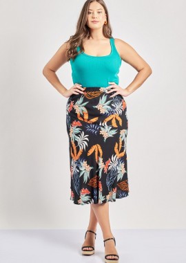 Εμπριμέ φούστα από ρεγιόν.