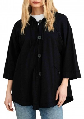 Ζακέτα Attrattivo Με Κουμπιά 9836606-BLACK Γυναικείο