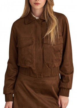 Μπουφάν Attrattivo Μονόχρωμο Με Λάστιχο 9921533-CHOCOLATE Γυναικείο