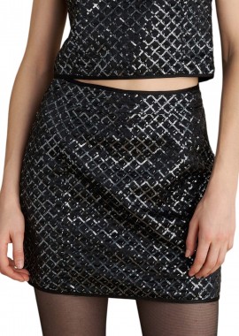 Φούστα Attrattivo Με Παγιέτες 9922752-BLACK Γυναικείο