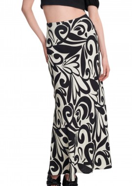 Φούστα Ale Μακριά Εμπριμέ 81160520-BLACK Γυναικείο