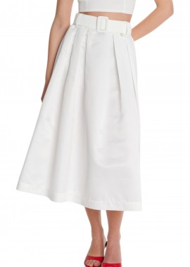 Φούστα Ale Μίντι Με Ζώνη 8920115C-WHITE Γυναικείο