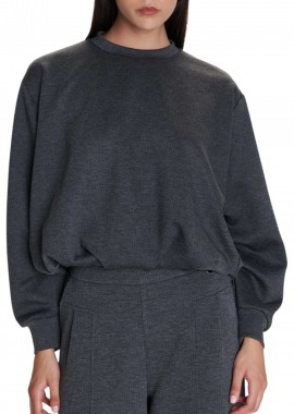 Μπλούζα Μακρυμάνικη Ale Φούτερ Μονόχρωμη 8921538-GREY Γυναικείο