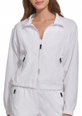 Μπουφάν DKNY Crop Με Φερμουάρ Στις Τσέπες DP4J9384-WHT-WHITE Γυναικείο