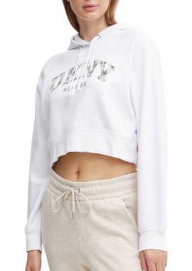 Μπλούζα Μακρυμάνικη DKNY Φούτερ Με Κουκούλα DP4T9938-WHT-WHITE Γυναικείο