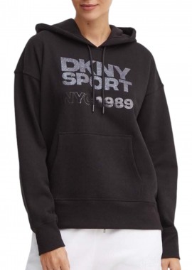 Μπλούζα Μακρυμάνικη DKNY Φούτερ Με Κουκούλα Logo DP4T9971-BBL-BLK-BLACK Γυναικείο