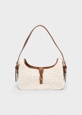 NOLAH - NOLAH ΓΥΝΑΙΚΕΙΑ ΤΣΑΝΤΑ SHEEPY OFFWHITE BROWN