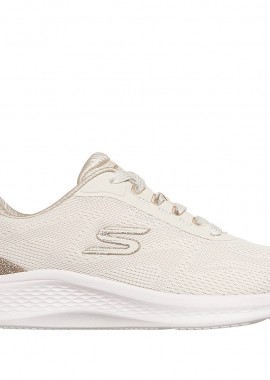 SKECHERS - SKECHERS ΓΥΝΑΙΚΕΙΟ SNEAKER Engineered Mesh Lace-Up 150629_NTGD ΜΠΕΖ-ΧΡΥΣΟ